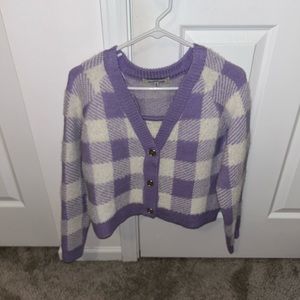 Purple Plaid Sweater With Matching Tank Top